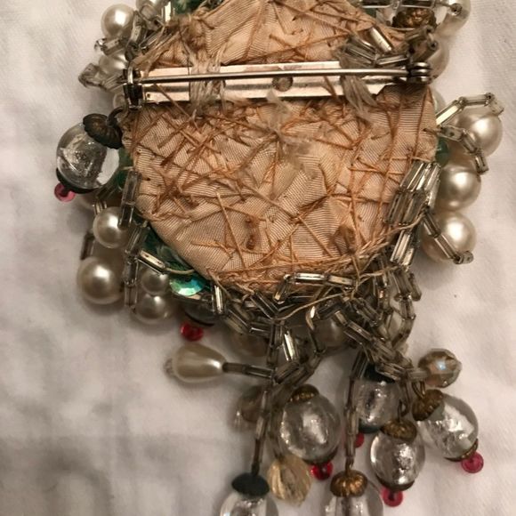 Brooch, Vintage Hand Crafted Mixed Media - Picture 4 of 12